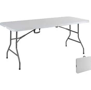 Zahradní stůl Zahradní cateringový stůl obdélníkový kufřík 180x74cm bílý Eco