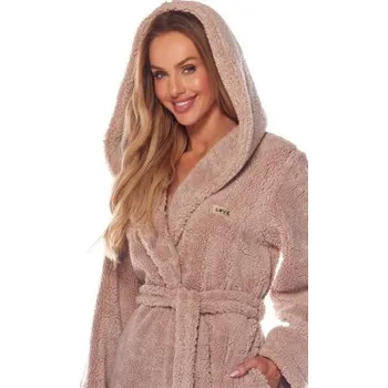 Dámský župan Dámský župan LaL 2205 Brandi - teplý a huňatý Světle hnědá S