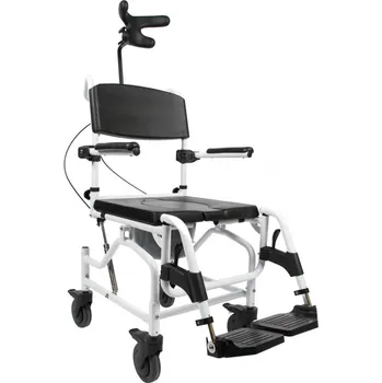 Lékařský nábytek Toaletní WC křeslo polohovatelné na kolečkách s opěrkou TILT - šířka 45 cm