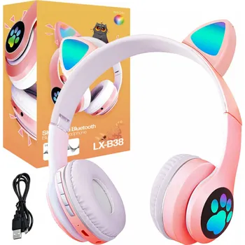 Sluchátka Bluetooth sluchátka Cat LX-B38 – zábava, styl a komfort pro děti, růžové