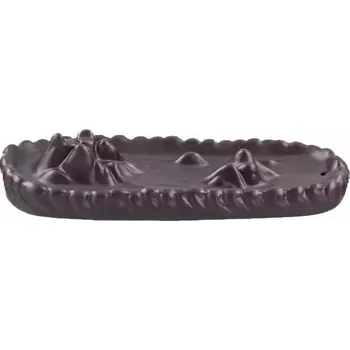 Čajovna Keramický stojan na Backflow vonné kužele Hora, hnědý