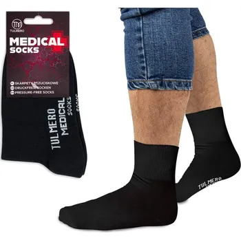Pánské nekopresní diabetické bavlněné ponožky, Tulmero Medical, EU (41-43), černé