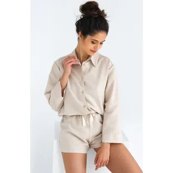 Dámské pyžamo Dámské pyžamo Sensis Enrica - viskóza Béžová M