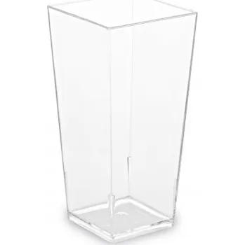 Jednorázové nádobí Fingerfood kelímek hranatý, čirý 85 ml (PS) 4 x 4 x 8,2 cm (á40ks) 66371