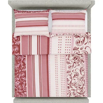 Povlečení Tegatex Povlečení krep - starorůžové ornamenty 70*90 cm, 140*200 cm