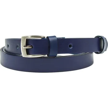 Opasek Modrý dámský kožený opasek Nivasaža elegantní úzký ELG20 Celková délka: 98