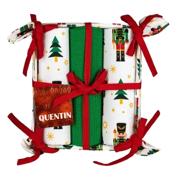 Utěrka Quentin AK-3946 40 x 70 cm 3 ks + látkový košík