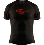 Pánské funkční triko krátký rukáv černá/červená Bamboo Ultra - Červená / XL