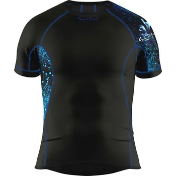 Pánské funkční triko krátký rukáv ARCHITECT černá Bamboo Ultra - Modrá / 3XL