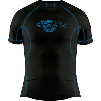 Pánské funkční triko krátký rukáv černá/modrá Bamboo Ultra - Modrá / XL