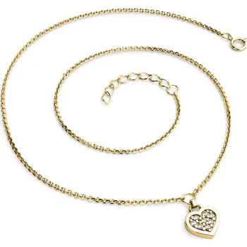 Oblečení a móda Dámský náhrdelník přírodní diamant 0.096 ct G/SI srdce s brilianty 10881-NH01A-ZL délka 45 cm