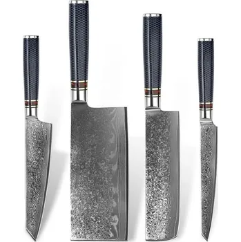 Kuchyňský nůž Sada nožů z damaškové oceli Blue Japan