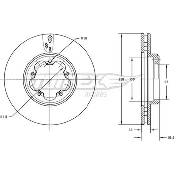 Brzdový kotouč Brzdový kotouč TOMEX TX 73-11