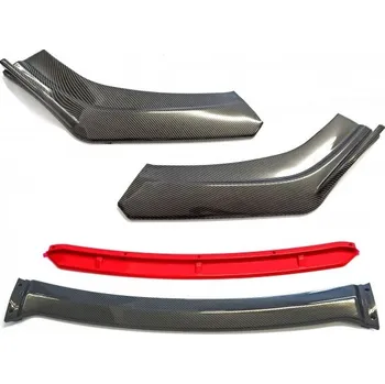 Přední nárazníkový splitter karbon + červené vložky Extremo Tuning - automobilové příslušenství EXTREMO TUNING