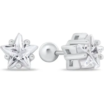Náušnice Brilio Silver Stříbrné hvězdičkové náušnice se zirkony EA177W + 2 měsíce na vrácení zboží
