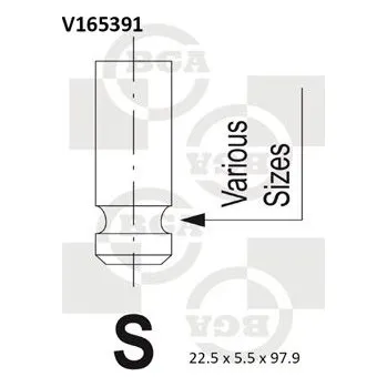 Ventil motoru Výfukový ventil BGA V165391