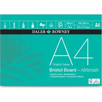 Daler - Rowney Daler-Rowney Bristol Board Pad 250 g/m2, A4, 20 listů