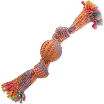 Hračka pro psa Hračka Dog Fantasy přethovadlo s míčkem barevný vzor 1, 2 knoty 33cm