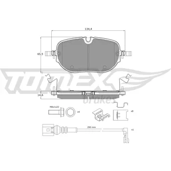 Brzdová destička Sada brzdových destiček, kotoučová brzda TOMEX TX 60-41