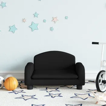 Dětská postýlka Dětská pohovka černá 50 x 40 x 30 cm textil IM_3196373