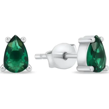 Náušnice Brilio Silver Slušivé stříbrné náušnice s zelenými zirkony EA860WG + 2 měsíce na vrácení zboží