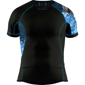 Pánské funkční triko krátký rukáv IGGY černá Bamboo Ultra - Modrá / 3XL