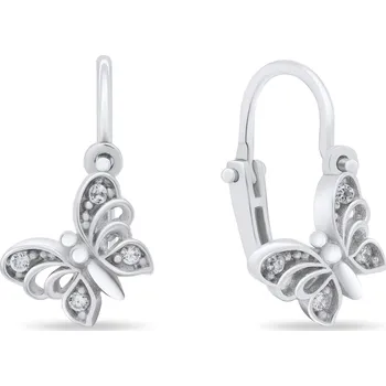 Náušnice Brilio Silver Designové stříbrné náušnice motýlci EA187W + 2 měsíce na vrácení zboží