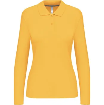 Dámské oblečení KARIBAN Dámská pique polokošile s dlouhým rukávem K244 Barva: Žlutá, Velikost: XXL