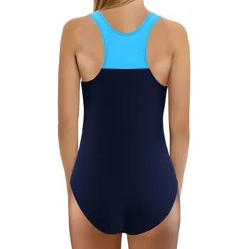 Dívčí plavky Dívčí jednodílné plavky Sesto Senso 690 Young - Tyrkysové Tyrkysová-tmavěmodrá 152