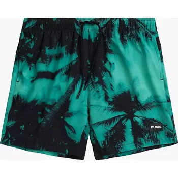 Pánské plavky Pánské vzorované plavecké šortky Atlantic KMB-227 M-2XL Velikost: L, Barva: zeleno-černá