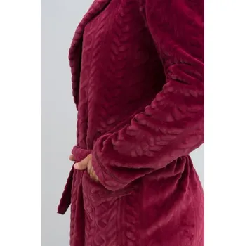 Pánský župan Pánský župan Italian Fashion Zigmund - s kapucí Bordó 2XL