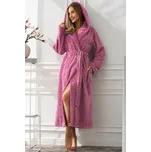 Teplý dámský župan LaL Robin - s kapucí Fialovo-růžová 2XL