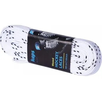 Tkaničky do bot Hokejové ploché voskované bílo černé šňůrky do bruslí délka 300cm