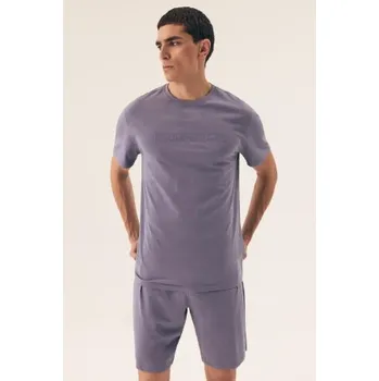 Pánské pyžamo Pánské pyžamo Henderson Daft - bavlna Modro-šedá 2XL