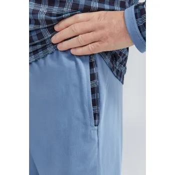 Pánské pyžamo Pánské pyžamo Martel 402 Roman II - bavlna Tmavěmodrá-modrá M