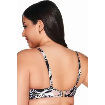 Dámské plavky Nevyztužený horní díl plavek Ava Lingerie SK-221 Černo-béžová 65H