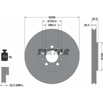 Brzdový kotouč Brzdový kotouč TEXTAR 92106605