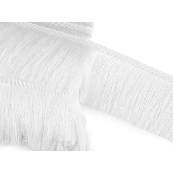 Třásně husté lesklé šíře 9 cm METRÁŽ - 1 bílá