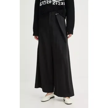 Dámské kalhoty Kalhoty MM6 Maison Margiela dámské, černá barva, široké, high waist, S62KB0217.M35225 99X, vel. M