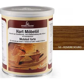 Olej na dřevo HARD FURNITURE OIL - tónovaný tvrdý olej na nábytek - 52 rovere scuro - Dub - 1 l , 60 Gloss - pololesk