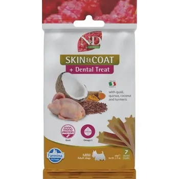 Pamlsek pro psa N&D QUINOA Dog Dental Snack Skin & Coat Quail Mini 60 g