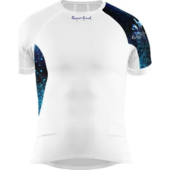 Pánské funkční triko krátký rukáv ARCHITECT bílá Bamboo Ultra - Modrá / 3XL