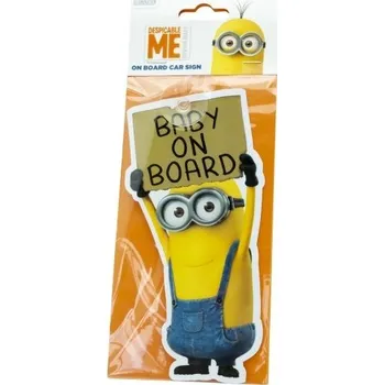 Tabulka "Dítě na palubě" s Mimoni - Bezpečnost dítěte v autě