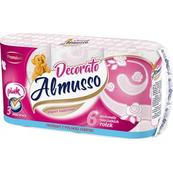 Toaletní papír Almusso toaletní papír Decorato 3-vrstvý 6 ks růžové