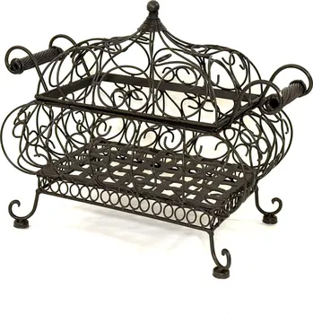 Odpadkový koš KOVOVÝ ZDOBENÝ KOŠ S VÍKEM OBDELNÍK