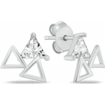 Náušnice Brilio Silver Stříbrné náušnice Trojúhelníky se zirkonem EA1068W + 2 měsíce na vrácení zboží