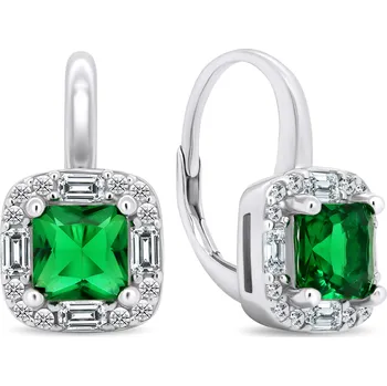 Náušnice Brilio Silver Zajímavé stříbrné náušnice se smaragdy EA399WG + 2 měsíce na vrácení zboží