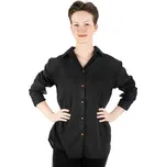 Černá bavlněná dámská košile s tříčtvrtečním rukávem Savitree Black, jednobarevná, Sittar UNI - POSLEDNÍ KUS!