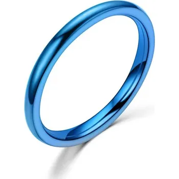 Prsten Ocelový prsten pro páry hladký | snubní prsten, módní šperk - Modrá 2mm , 8