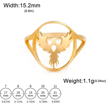 Prsten Ocelový prsten s motivem zvířete | dámský šperk - 12 Phoenix Gold , 10